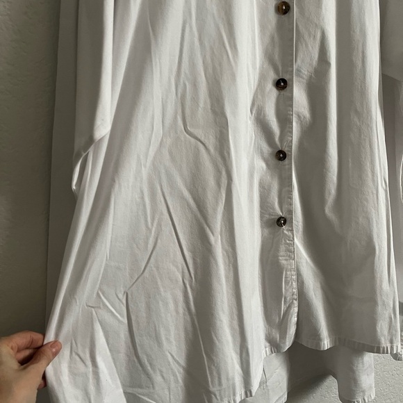 Bryn Walker Oversized Lagenlook Button Down Tunic Top Cotton Blend - Picture 5 of 10